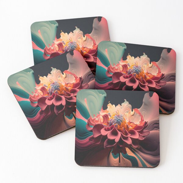 Artikelvorschau, Dahlie-Blumen-Zusammenfassungs-Design - Pastellfarben entworfen und verkauft von Arva-Designs.