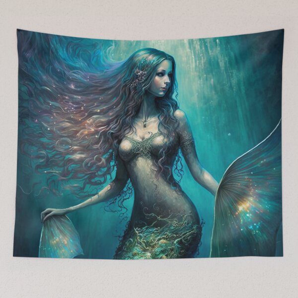 Item preview, Iridescent Green Mermaid (aka Siren, Neried) with Sparkling Flowing Hair designed and sold by Dragonstrom.
