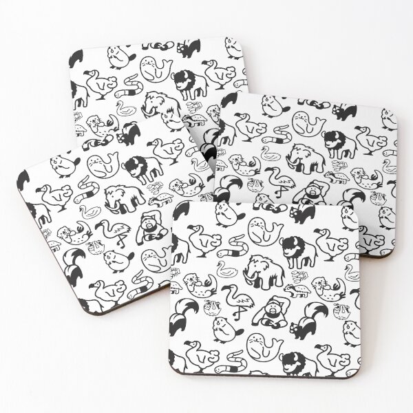 Item preview, Animals pattern, monochrome, all creatures great and small, animal lover, kawaii animals, black and white pattern, animal fan gift designed and sold by allycat57.