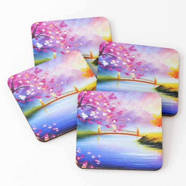 Item preview, Abstract Minimalist Cherry Blossom Landscape Art designed and sold by Blok45.