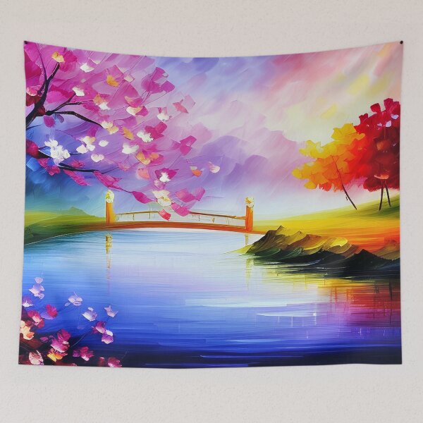 Item preview, Abstract Minimalist Cherry Blossom Landscape Art designed and sold by Blok45.