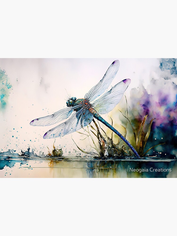 Watercolor Dragonfly Art Vintage Retro T Shirt