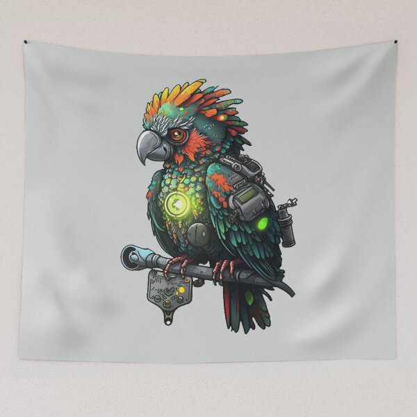 Item preview, Robotic Cyberpunk Parrot with Neon Light designed and sold by quick-drops.