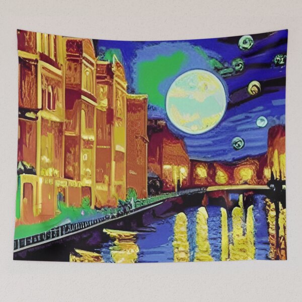 Item preview, Painted Canal Late in the Night designed and sold by fergyfilms.
