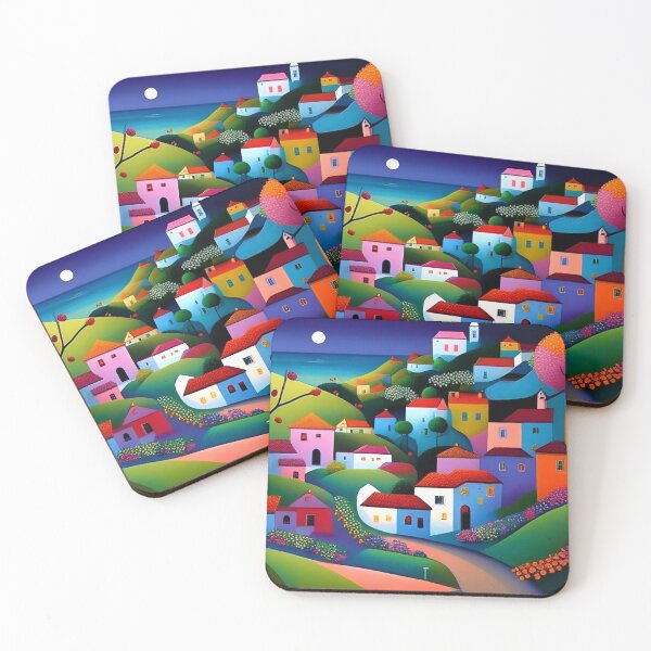 Item preview, Quaint little village painting, little village art designed and sold by Orianah.