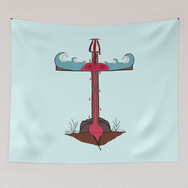 Item preview, Christian, Blood and Water Cross darker blue designed and sold by Hypnotees.