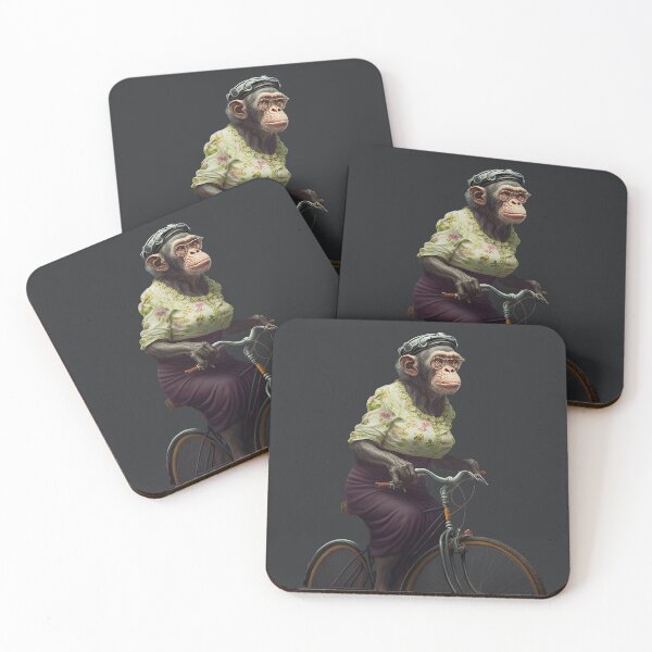 Item preview, Monkey Lady character on a bike designed and sold by EmeraldeaArt.