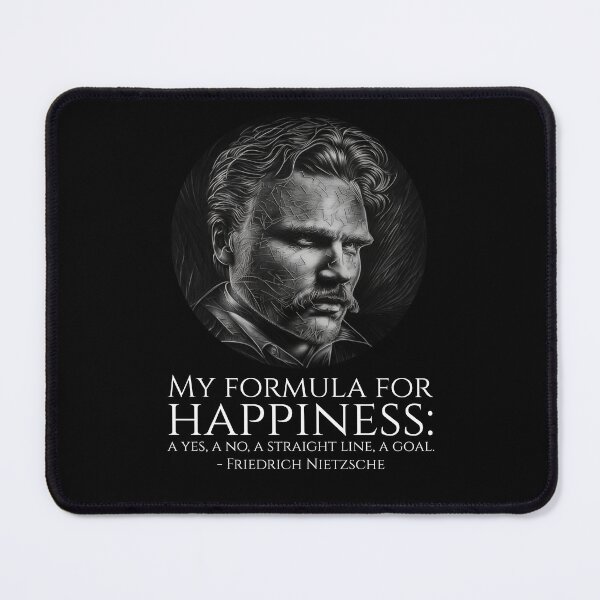 Item preview, Friedrich Nietzsche Quote - My formula for happiness: a Yes, a No, a straight line, a goal. - Philosophy designed and sold by Styrman.