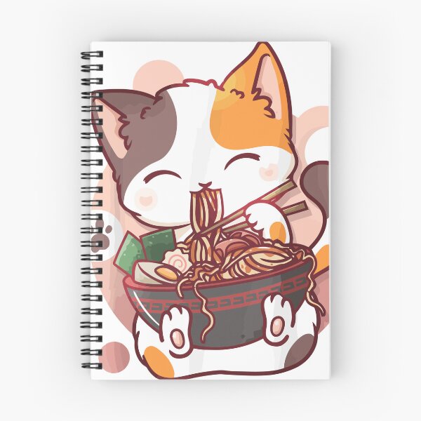 Item preview, Cute Cat Eat Raman designed and sold by With Dusty.