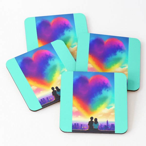 Item preview, A gay queer lgbt couple in love Valentine's Day with a rainbow heart designed and sold by rockate.
