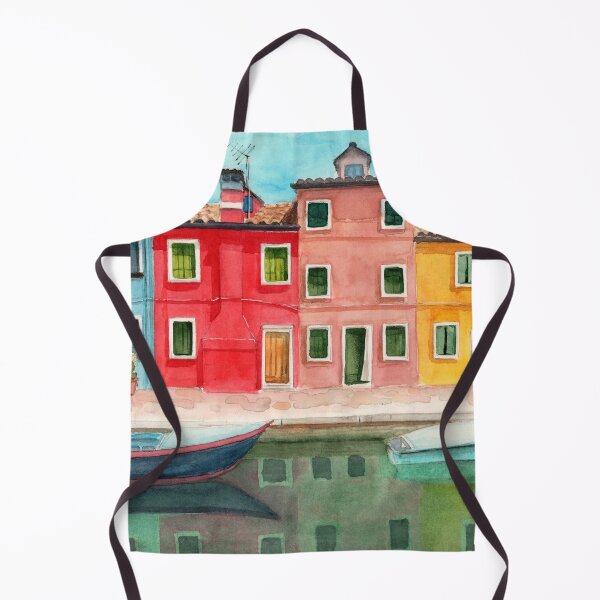 Item preview, Watercolor Burano quarter in Venice designed and sold by MaryWatercolor.