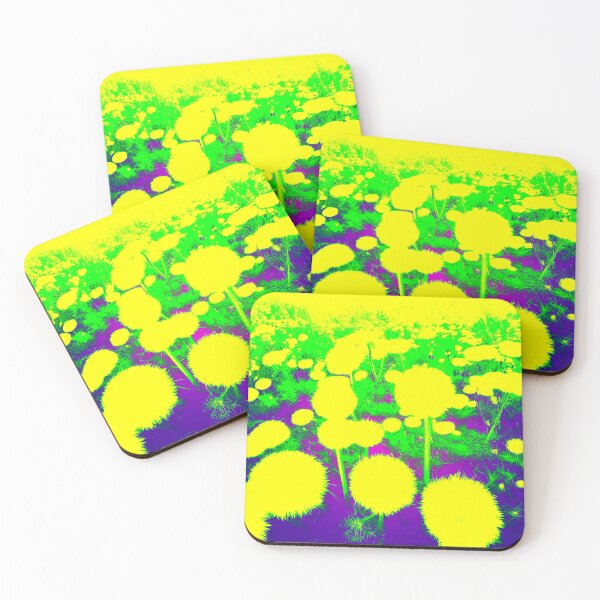 Item preview, Yellow Abstract Dandelions with Purple designed and sold by asurtiumgreen.