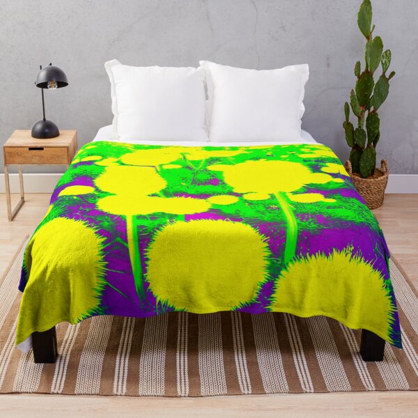 Item preview, Yellow Abstract Dandelions with Purple designed and sold by asurtiumgreen.