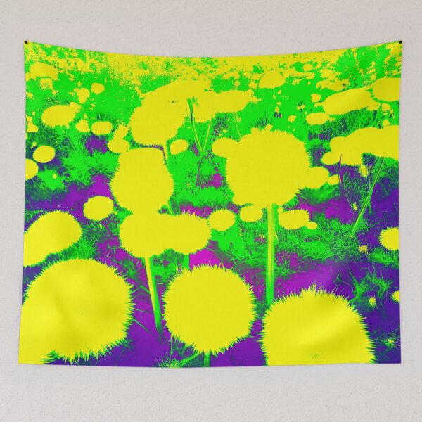 Item preview, Yellow Abstract Dandelions with Purple designed and sold by asurtiumgreen.