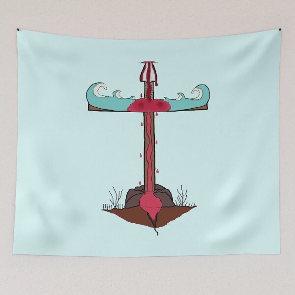 Item preview, Christian, Blood and Water Cross light blue designed and sold by Hypnotees.