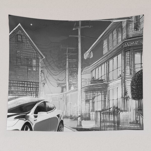Item preview, Tesla in Small Town B&W designed and sold by fergyfilms.