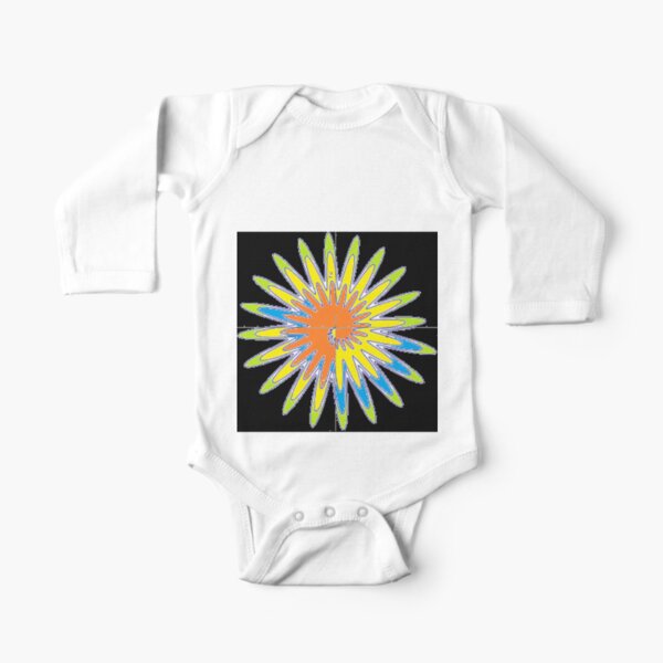 Spiral - Colored Flower Long Sleeve Baby One-Piece