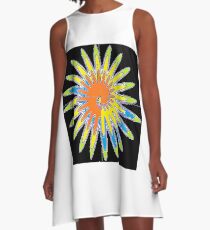 Spiral - Colored Flower A-Line Dress