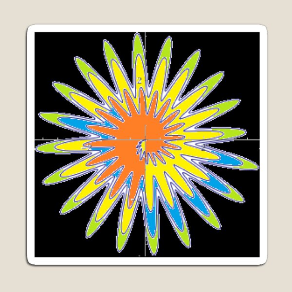 Spiral - Colored Flower Magnet