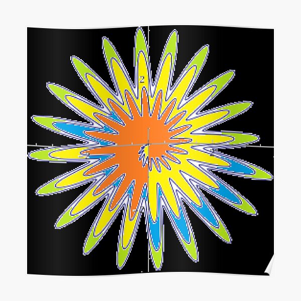 Spiral - Colored Flower Poster