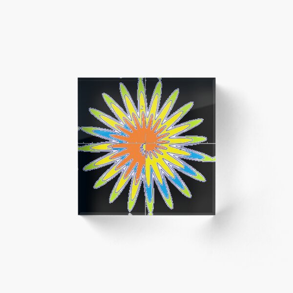 Spiral - Colored Flower Acrylic Block