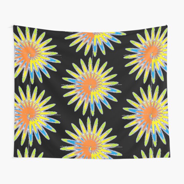 Spiral - Colored Flower Tapestry