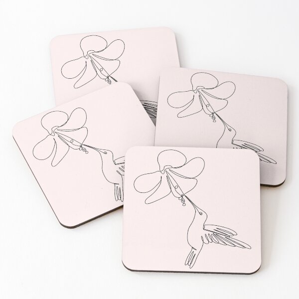 Item preview, Hummingbird feeding from flower in continuous line drawing style. designed and sold by AllaLineArt.