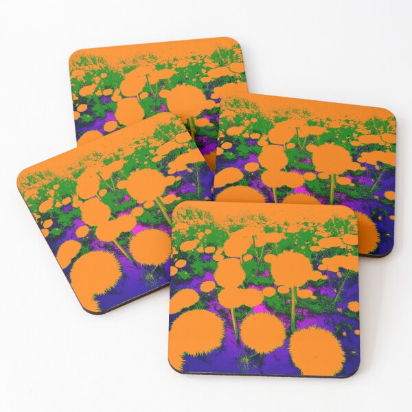 Item preview, Orange Abstract Dandelions designed and sold by asurtiumgreen.