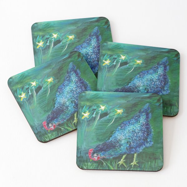 Item preview, blue hen pecking designed and sold by Isartistic.