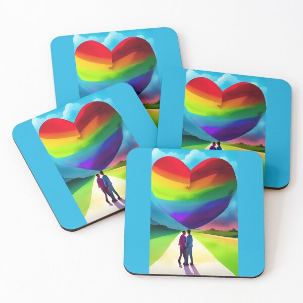 Item preview, A gay queer lgbt couple of men in love Valentine's Day with a large rainbow heart designed and sold by rockate.