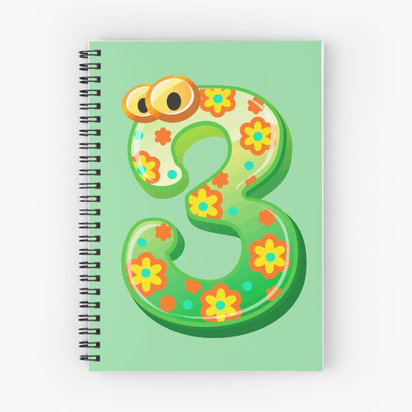 Item preview, Letra 3 con flores verdes y amarillas. designed and sold by Mahe-Art.
