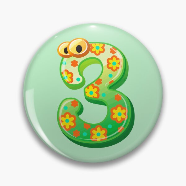 Item preview, Letter 3 with Green and yellow flowers designed and sold by Mahe-Art.
