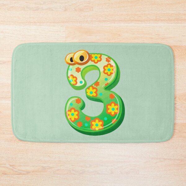 Item preview, Letter 3 with Green and yellow flowers designed and sold by Mahe-Art.