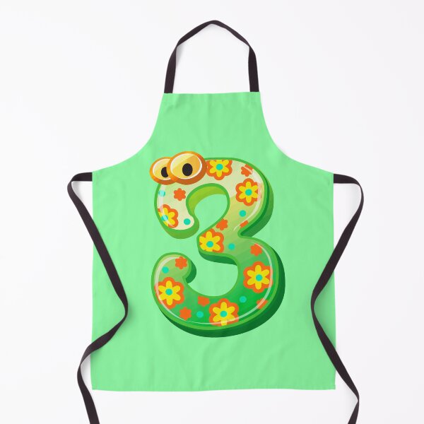 Item preview, Letter 3 with Green and yellow flowers designed and sold by Mahe-Art.