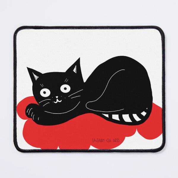 Item preview, Black Cat on a Red Carpet designed and sold by LaGabyGaArts.