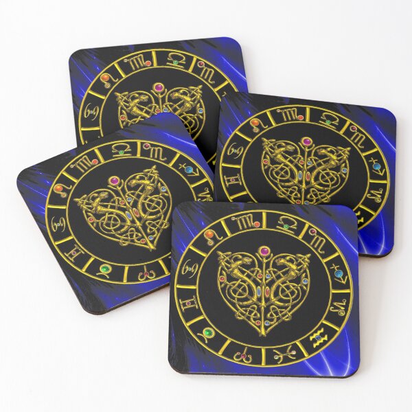 Item preview,  GOLD ZODIAC CHART AND ASTRAL HEART WITH CELTIC KNOTS  designed and sold by BulganLumini.