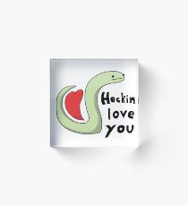 Heckin Love You - Tiny Snek Comics Acrylic Block