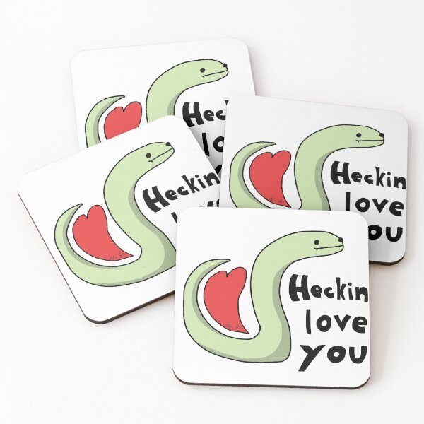 Heckin Love You - Tiny Snek Comics Coasters (Set of 4)