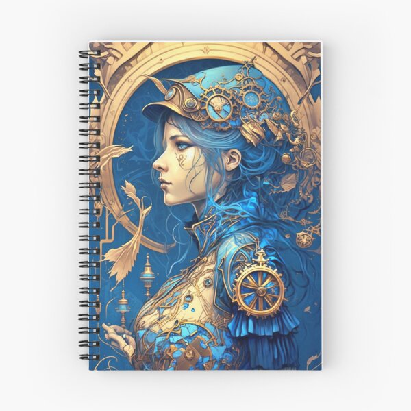 Item preview, Steampunk Golden Blue Woman - A fusion of old and new technology designed and sold by SMCLN.