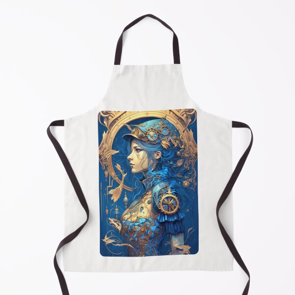 Item preview, Steampunk Golden Blue Woman - A fusion of old and new technology designed and sold by SMCLN.
