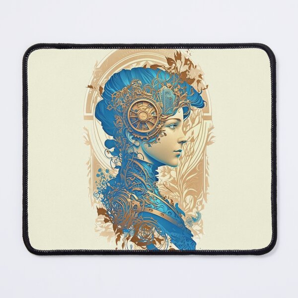 Item preview, Steampunk Golden Blue Woman 2 - A fusion of old and new technology designed and sold by SMCLN.