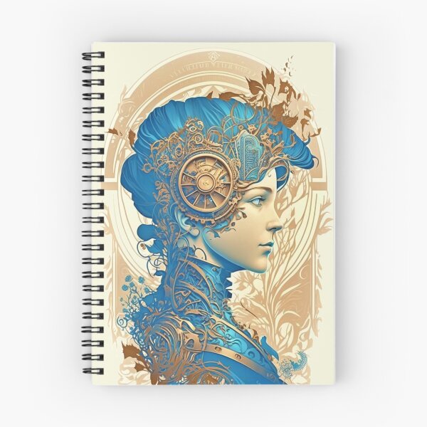 Item preview, Steampunk Golden Blue Woman 2 - A fusion of old and new technology designed and sold by SMCLN.
