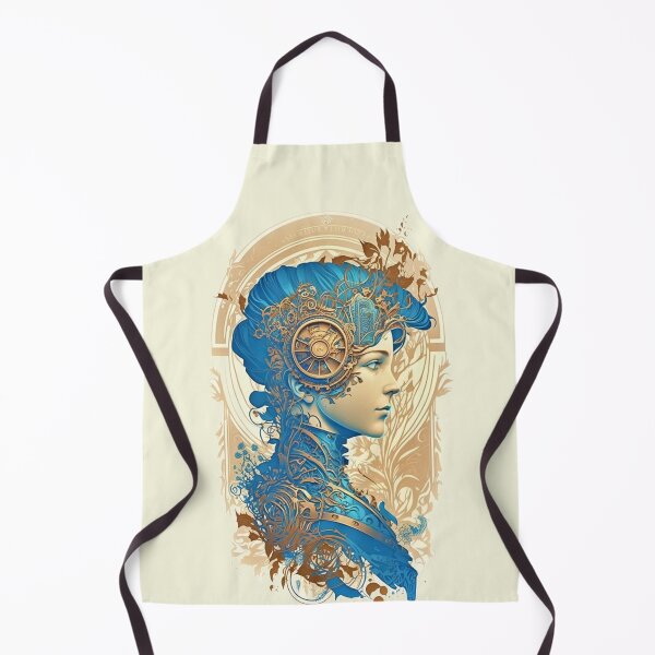 Item preview, Steampunk Golden Blue Woman 2 - A fusion of old and new technology designed and sold by SMCLN.