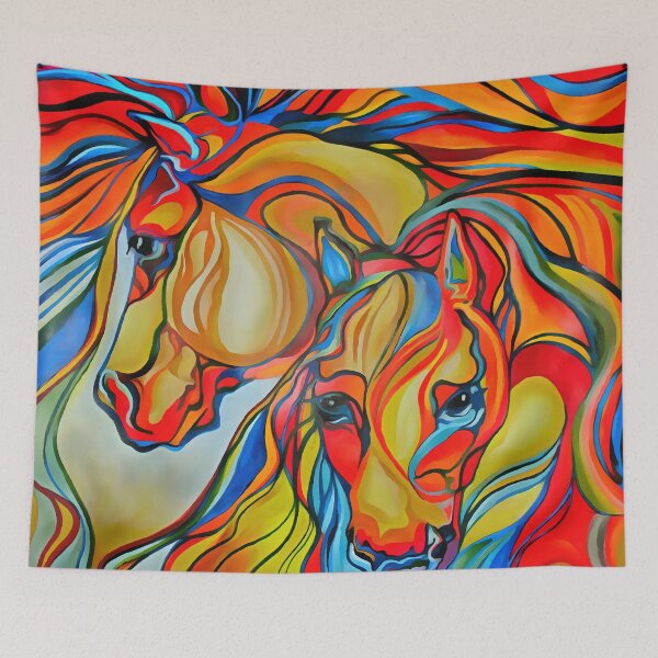 Item preview, Colorful Horses Abstract Art designed and sold by taiche.