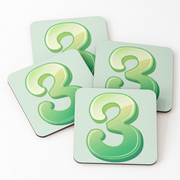 Item preview, Letter 3 with Green and yellow flowers designed and sold by Mahe-Art.