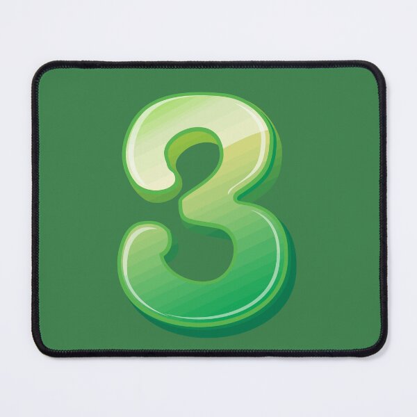 Item preview, Letter 3 with Green and yellow flowers designed and sold by Mahe-Art.