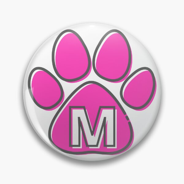 Item preview, Pink Paw Monogram M designed and sold by Coffee Lifestyle.