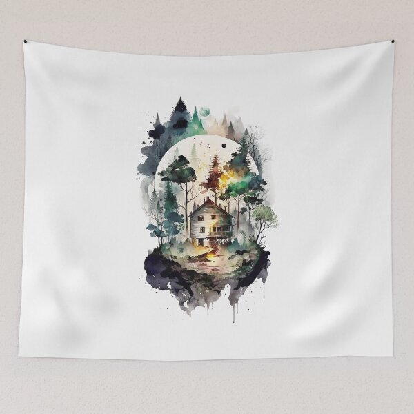 Item preview, Cozy forest house surrounded with trees 4 designed and sold by SMCLN.
