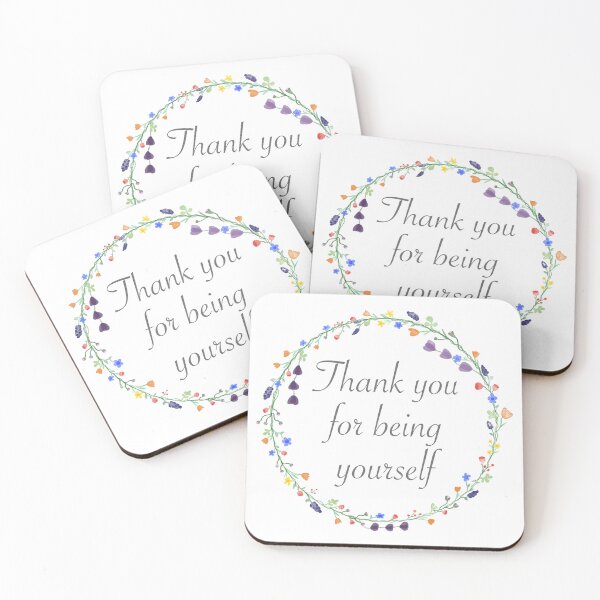 Item preview, Thank you for being yourself watercolor flower circle designed and sold by Gwebbel.