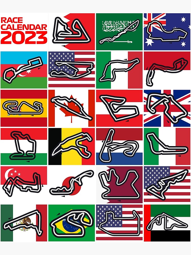 "Race Calendar 2023" Poster for Sale by revalstore Redbubble